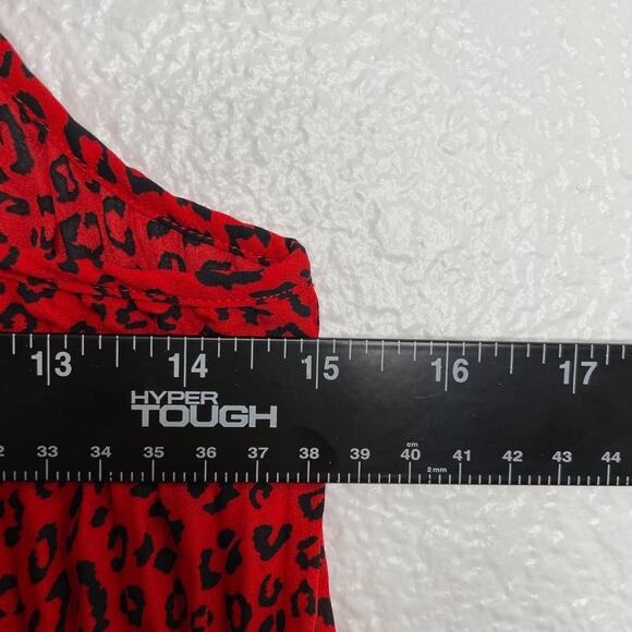 H&M Womens Size 0 Red Animal Print Sleeveless Scoop Neckline Camisole - Picture 8 of 16